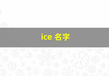 ice 名字